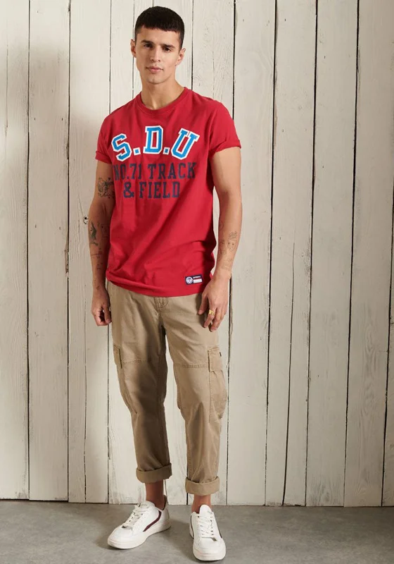 The Best Prices Superdry Track & Field Graphic T-Shirt, Chilli Pepper
