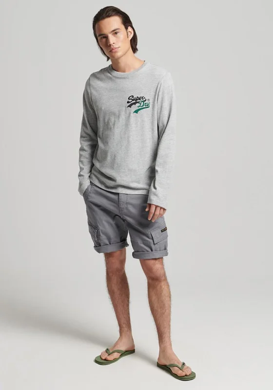 The Best Deal Superdry Vintage Logo Long Sleeve T-Shirt, Athletic Grey Marl
