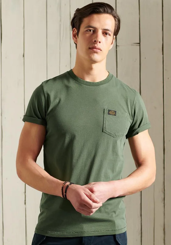 Super Deal Superdry Work Wear Pocket T-Shirt, Green