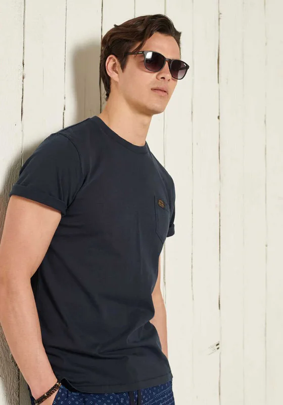 Stock Clearance Superdry Workwear Pocket T-Shirt, Dark Navy