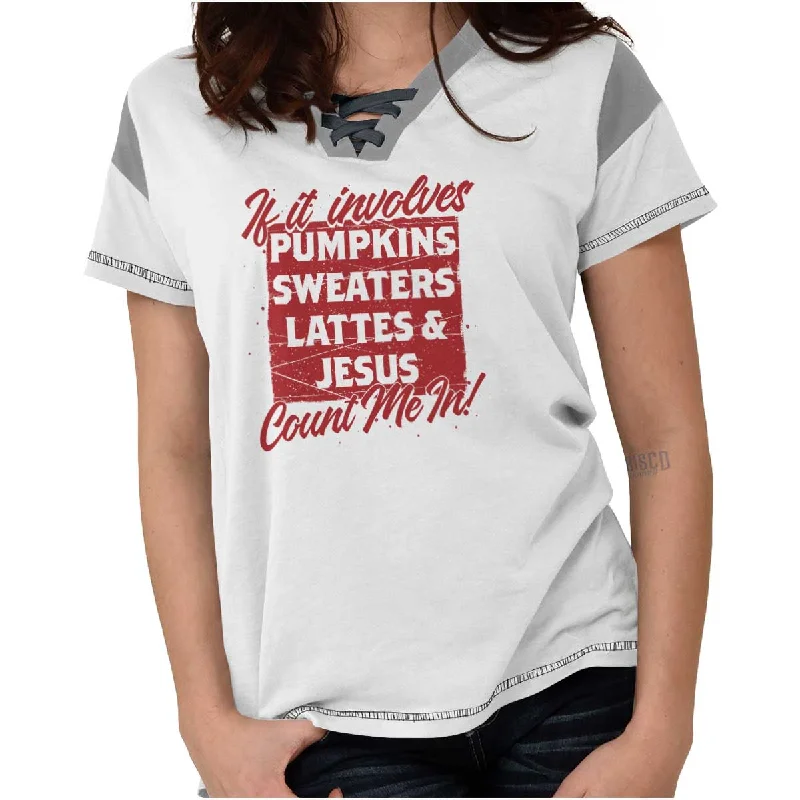 Sweater Weather Ladies Laceup T-shirt