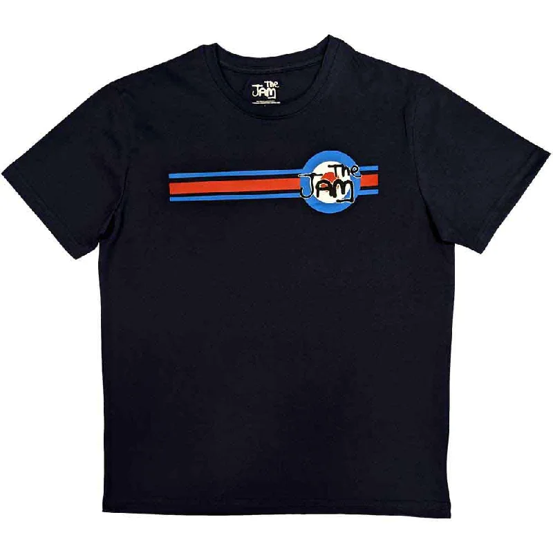Exclusive Offer The Jam Official Target Stripe Print T Shirt Navy Blue