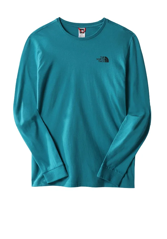 Weekend Discounts to Grab The North Face Mens Simple Dome Long Sleeve T-Shirt, Harbour Blue