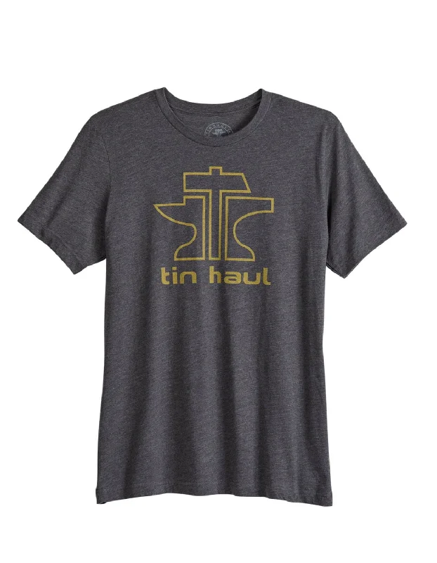Weekend Offers That Thrill Tin Haul Mens Gold Anvil Logo Grey Cotton S/S T-Shirt