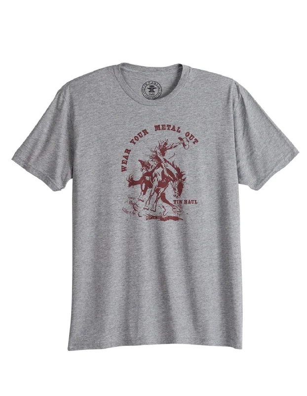 Weekend Bargains to Relish Tin Haul Mens Wear Your Metal Out Grey Poly/Cotton S/S T-Shirt