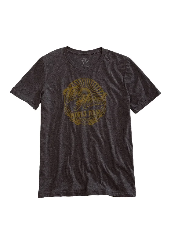 Weekend Specials to Grab Tin Haul Mens World Tour Grey 100% Cotton S/S T-Shirt