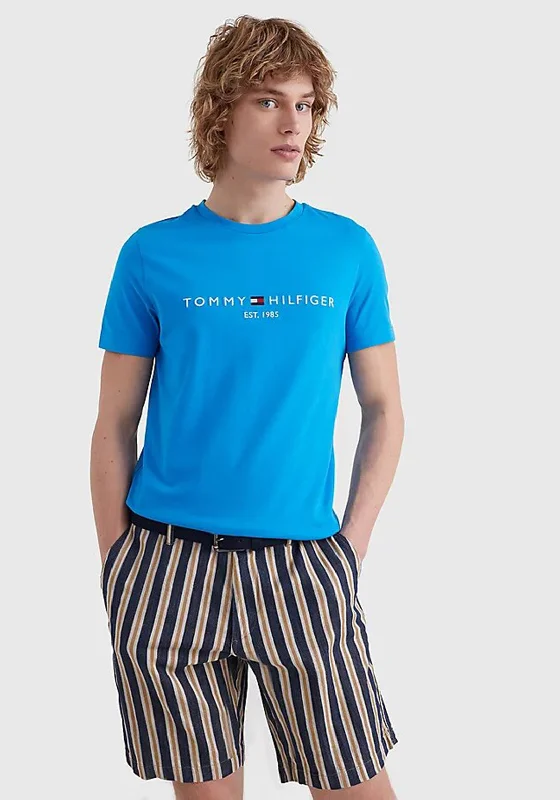 Price Slash Tommy Hilfiger Logo T-Shirt, Shocking Blue