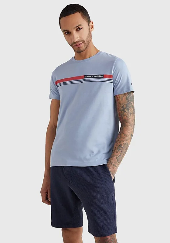 Act Fast Tommy Hilfiger Signature Tape T-Shirt, Daybreak Blue