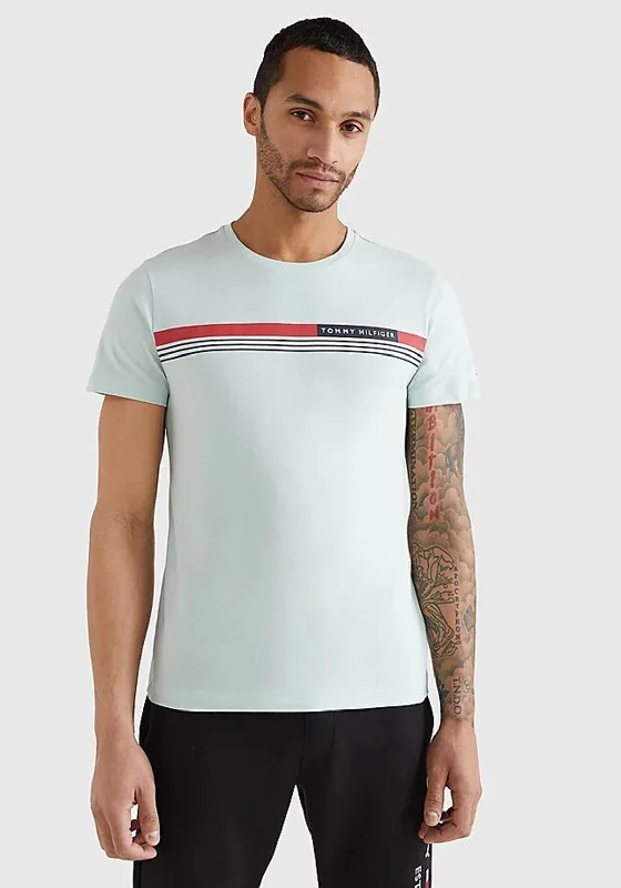 While Supplies Last Tommy Hilfiger Signature Tape T-Shirt, Minty Essence