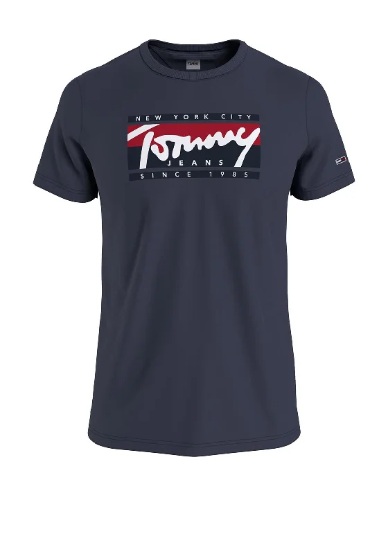 Deep Savings Tommy Jeans Essential Tommy Script T-Shirt, Twilight Navy