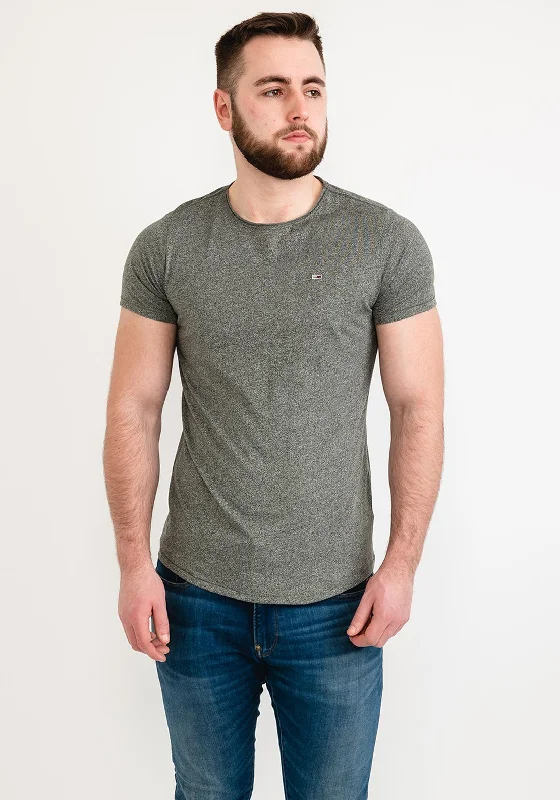 Instant Savings Tommy Jeans Jaspe Crew Neck T-Shirt, Avalon Green Heather