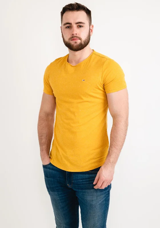 Discount Mania Tommy Jeans Jaspe Crew Neck T-Shirt, Yellow