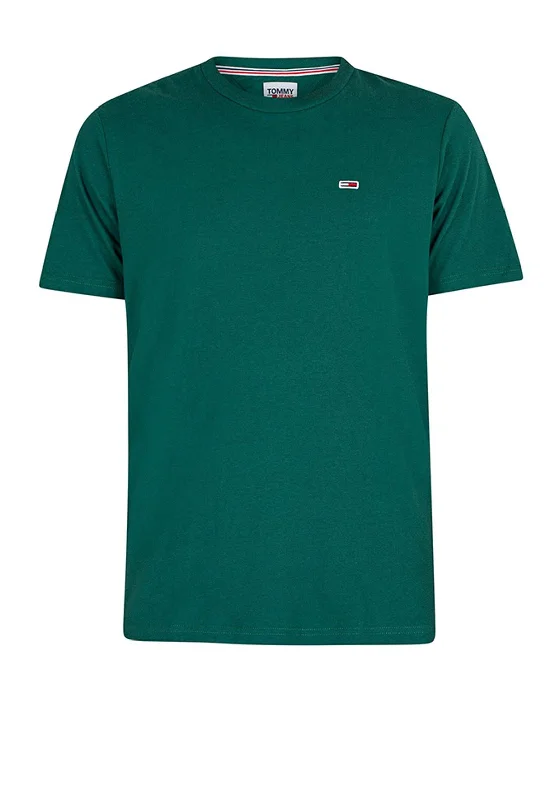 YEAR-End Clearance Tommy Jeans Classic Jersey Crew Neck T-Shirt, Dark Turf Green