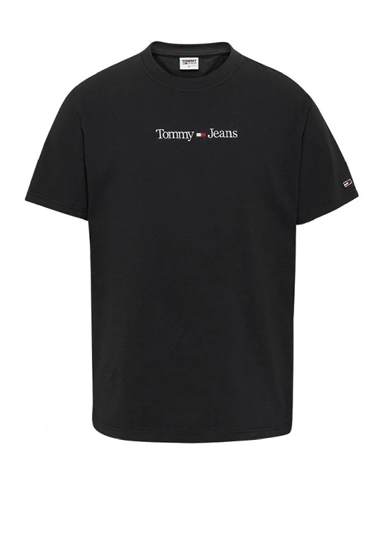 Overstock Tommy Jeans Classic Linear Logo T-Shirt, Black