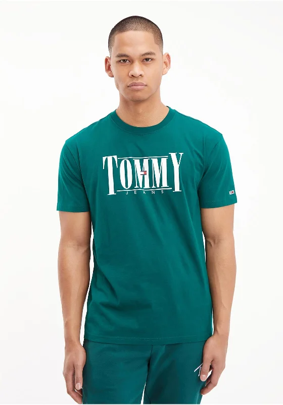 Value Deals Tommy Jeans Classic Essential Serif T-Shirt, Dark Turf Green