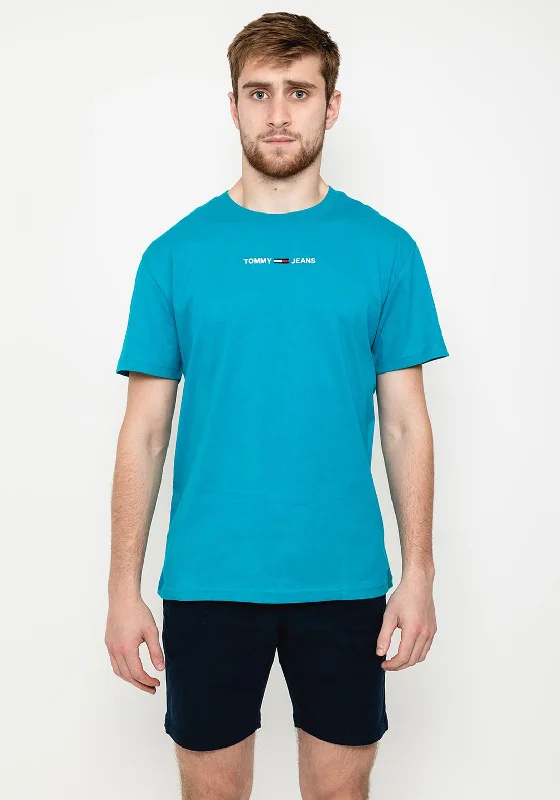 Mega Sale Tommy Jeans Small Text Logo T-Shirt, New Teal