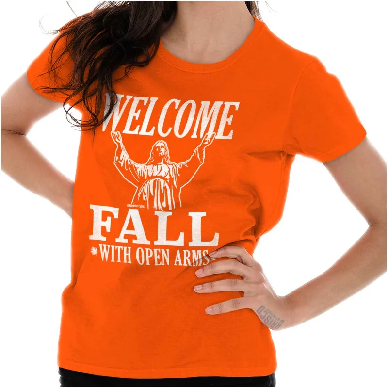 Welcome Fall Ladies T Shirt