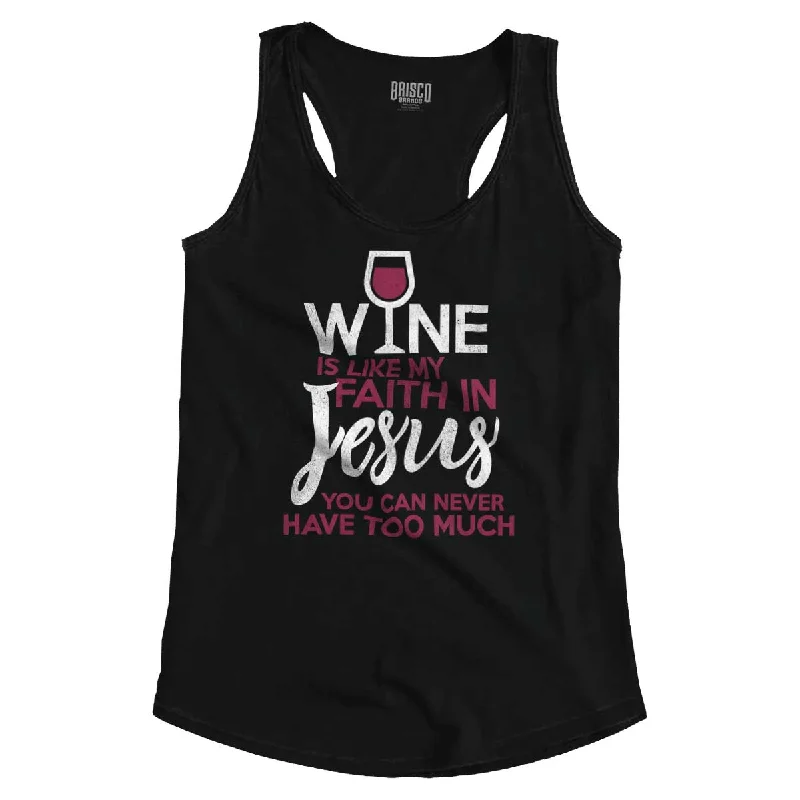 Weekend Specials to Delight Wine Faith Jesus Racerback