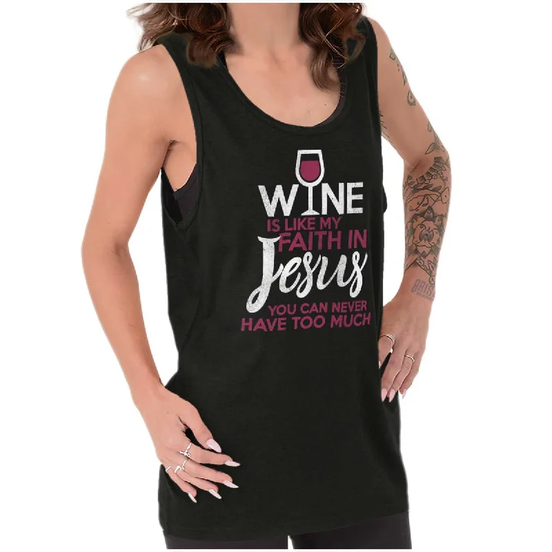 Bargain Prices Wine Faith Jesus Tank Top