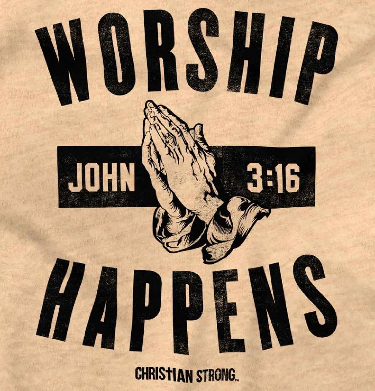 Worship Happens Vintage T Shirts